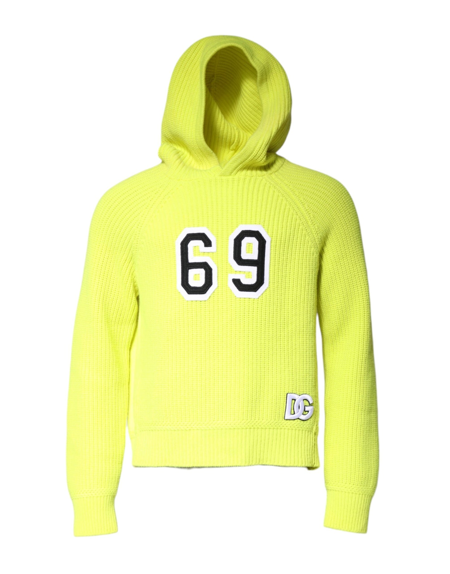 Dolce & Gabbana Green 69 Knit Hooded Pullover Sweater