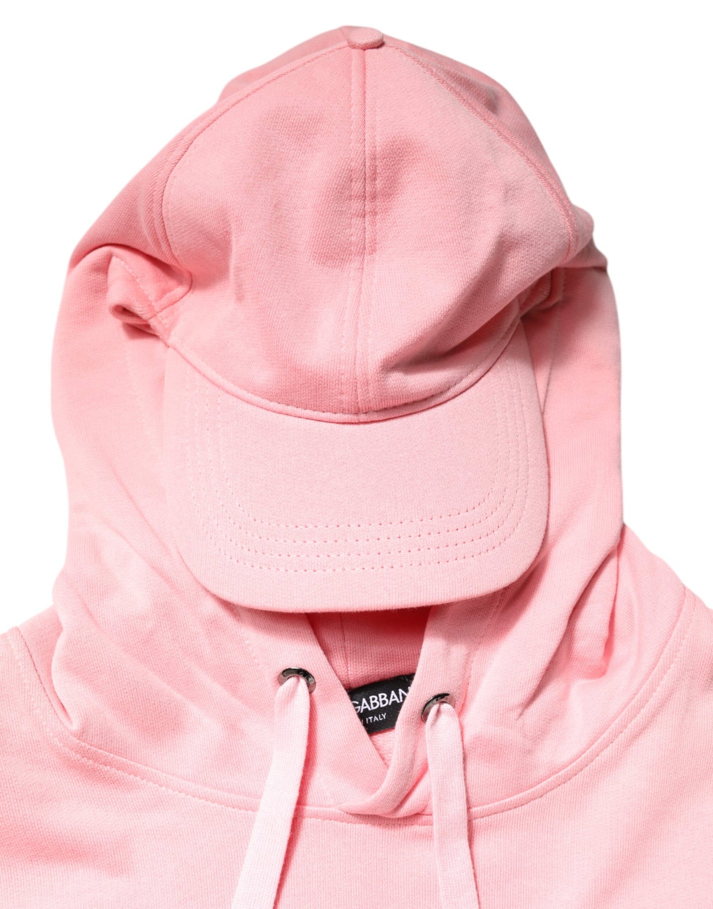Dolce & Gabbana Pink Cotton Hooded Sportswear Vest Sweater