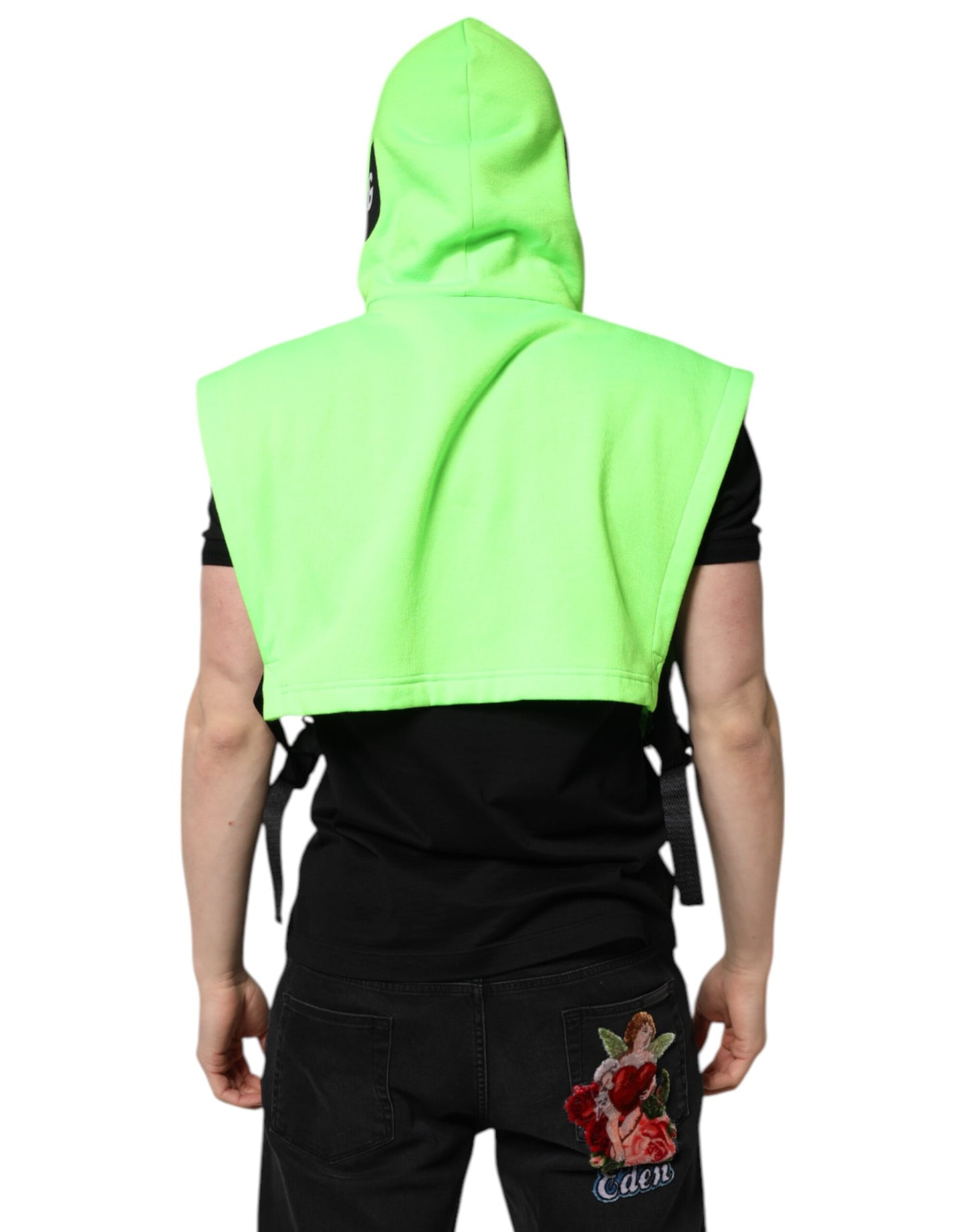 Dolce & Gabbana Green Polyester Hooded Sportswear Vest