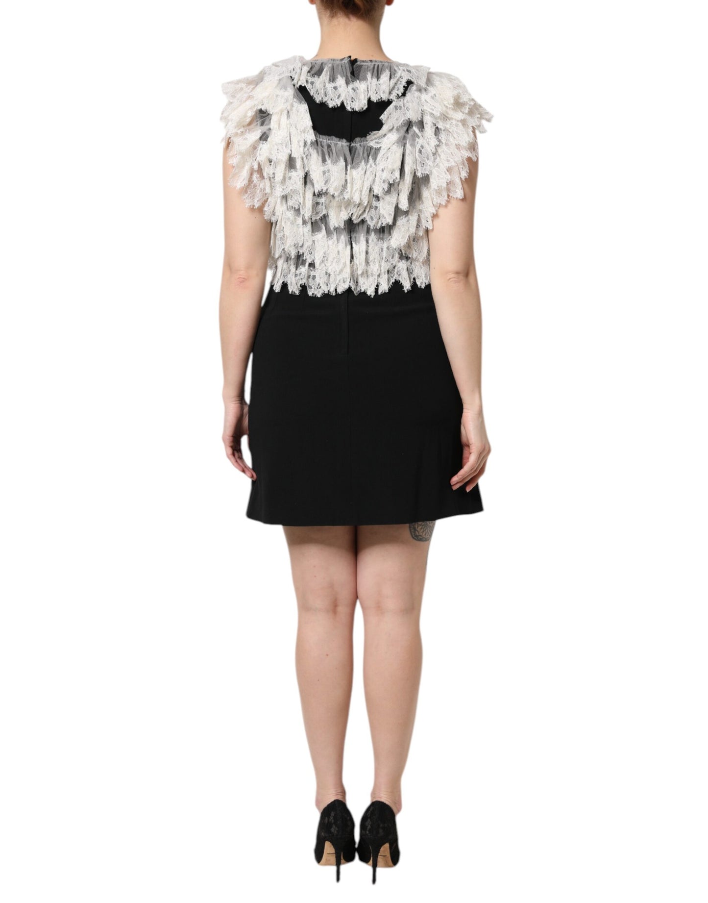 Dolce & Gabbana Black Fashion Devotion Embellished Mini Dress