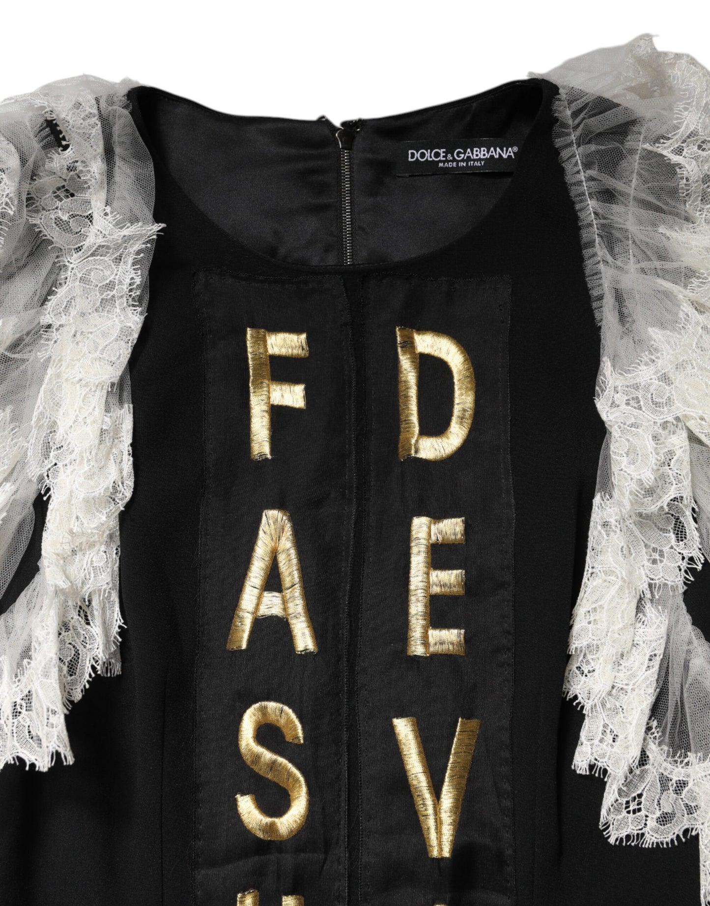 Dolce & Gabbana Black Fashion Devotion Embellished Mini Dress