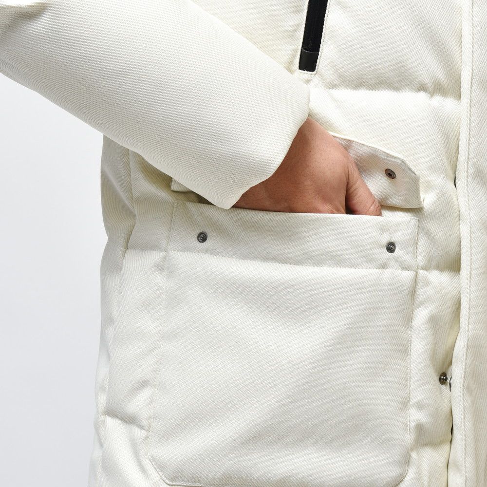Herno White Polyester Medium Down Jacket with Hood