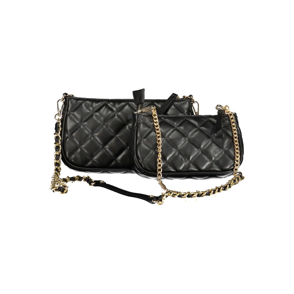 Valentino Bags Black Faux Leather Handbag with Chain Strap