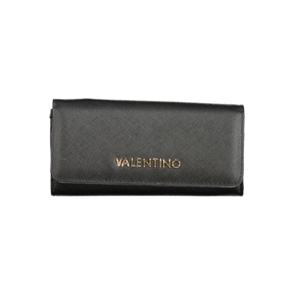 Valentino Bags Black Faux Leather Wallet with Coin Purse