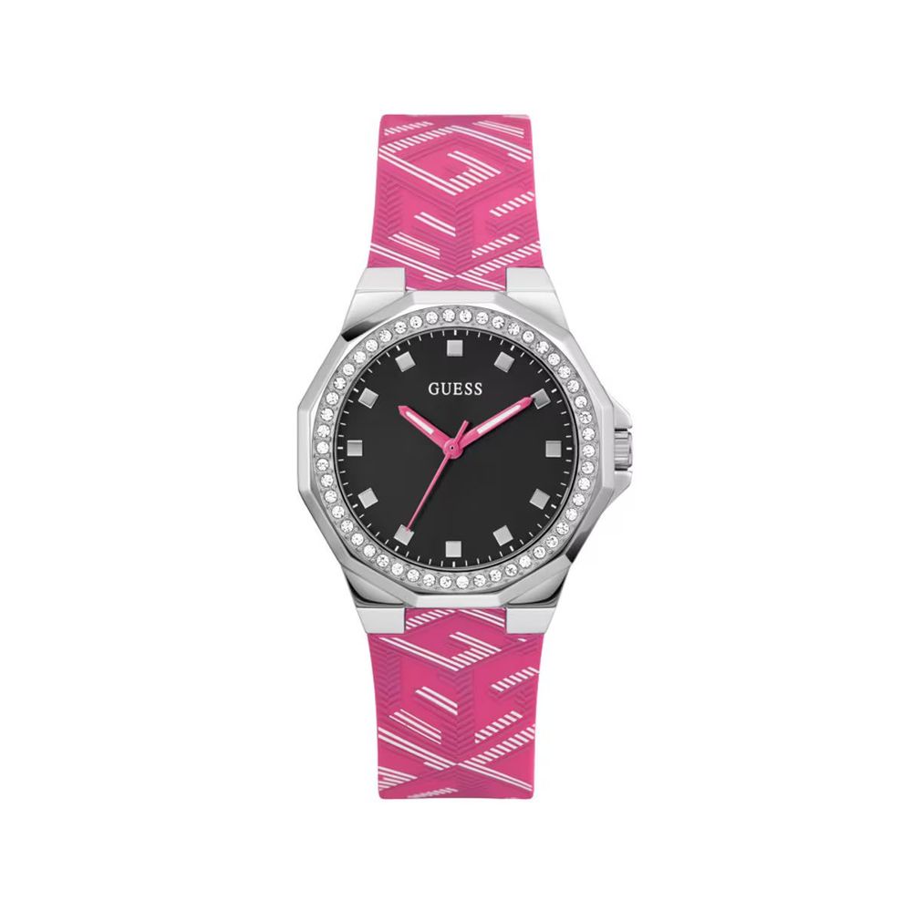 Guess Women's Watch, Bold Dial, Pink Silicone Strap