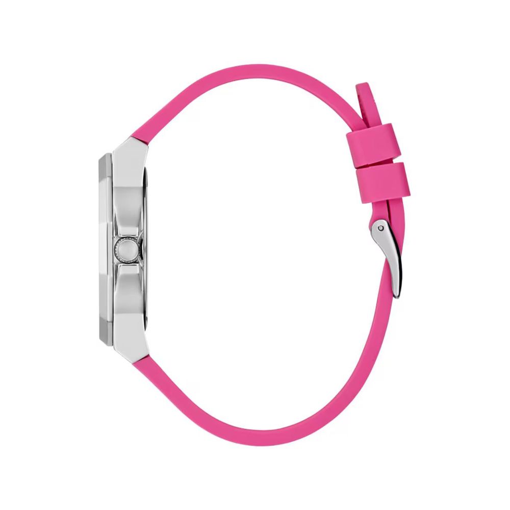 Guess Women's Watch, Bold Dial, Pink Silicone Strap