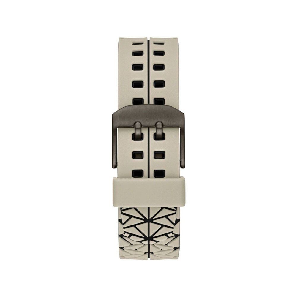 Guess Men's Watch, Digital Display, Beige Silicone Strap