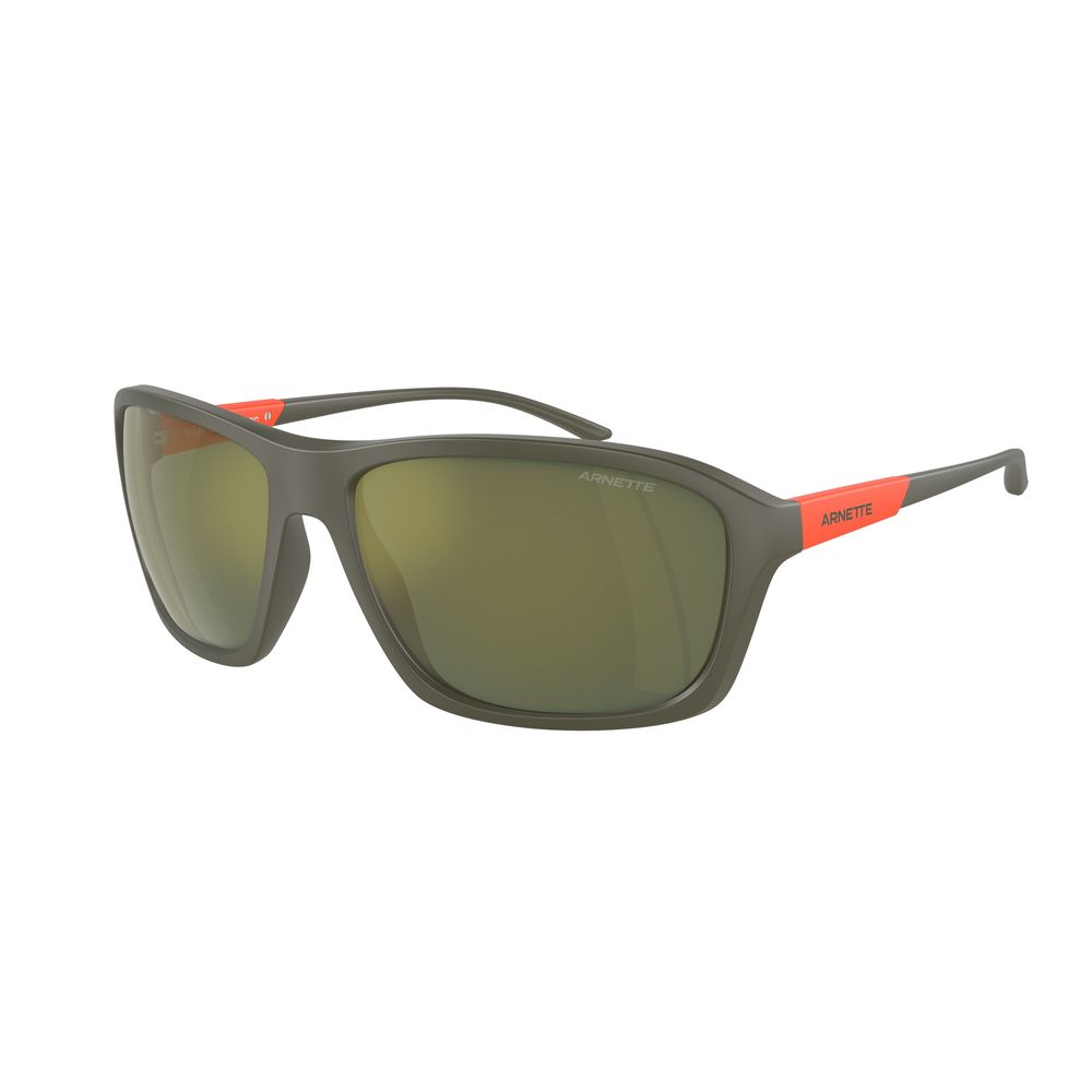 Arnette Brown Resin Sunglasses – Stylish Square Frame with Green Lenses, 63mm
