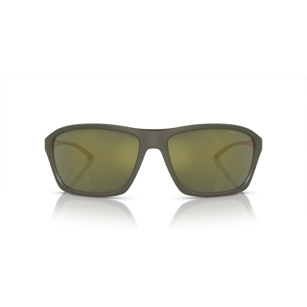 Arnette Brown Resin Sunglasses – Stylish Square Frame with Green Lenses, 63mm