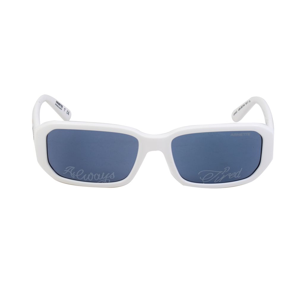 Arnette Women's Sunglasses – White Resin Frame, Blue Lenses, 55mm