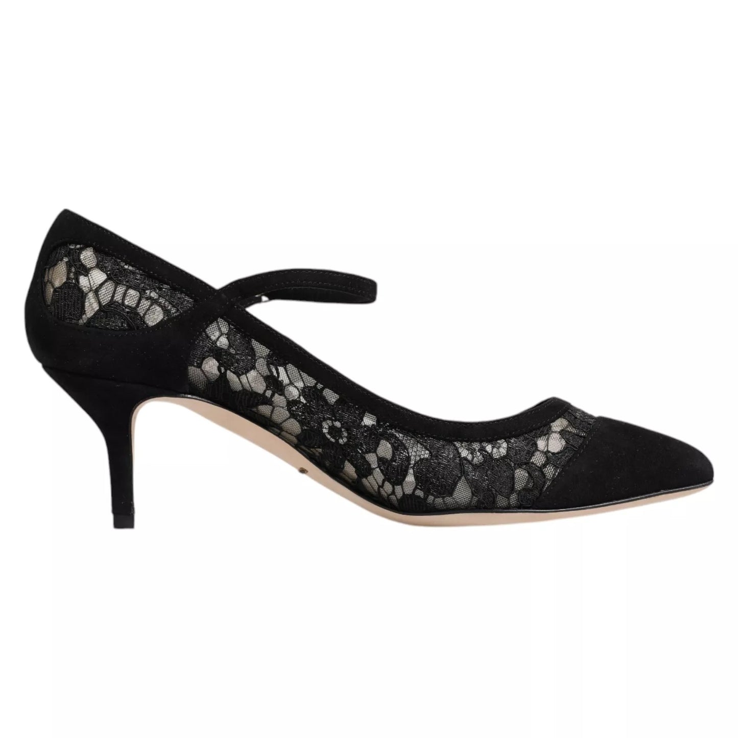 Dolce & Gabbana Black Mary Jane Taormina Lace Pumps
