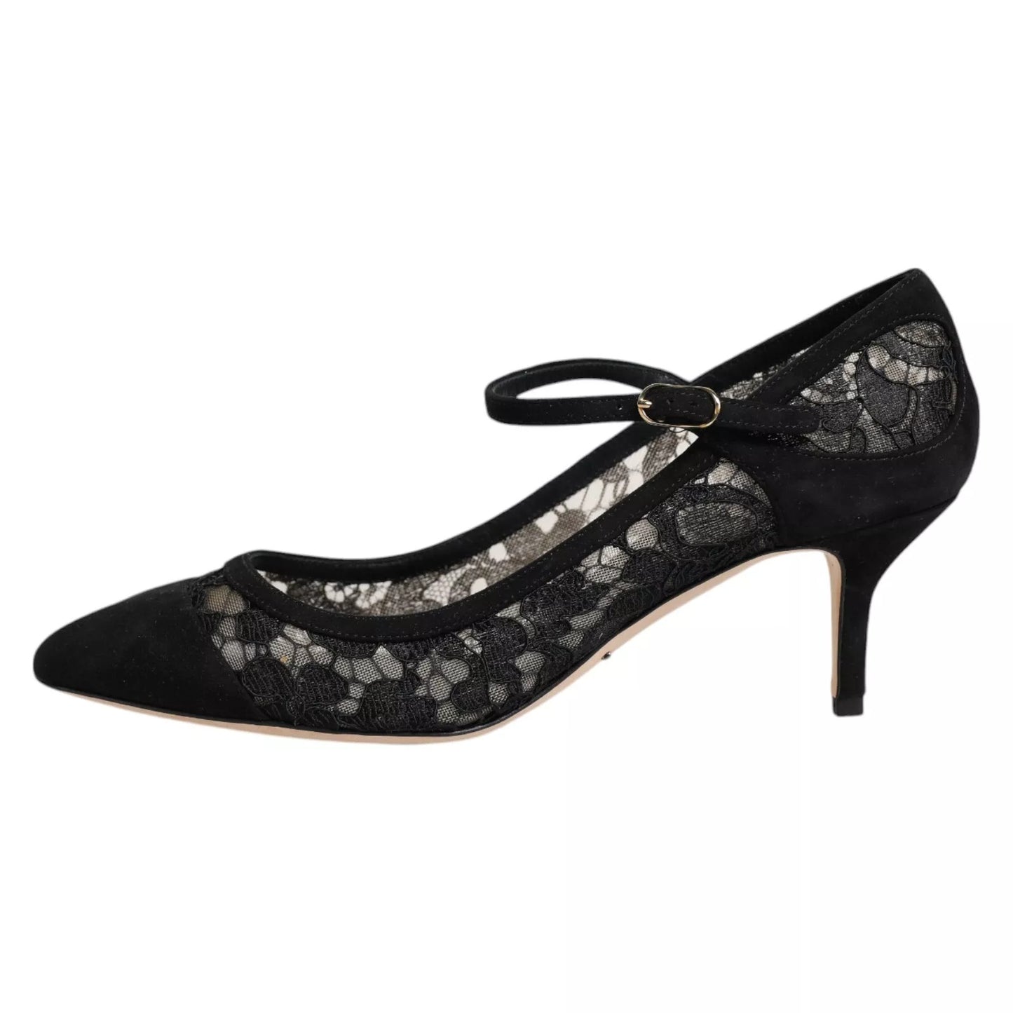 Dolce & Gabbana Black Mary Jane Taormina Lace Pumps