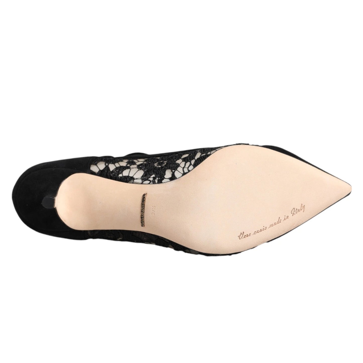 Dolce & Gabbana Black Mary Jane Taormina Lace Pumps