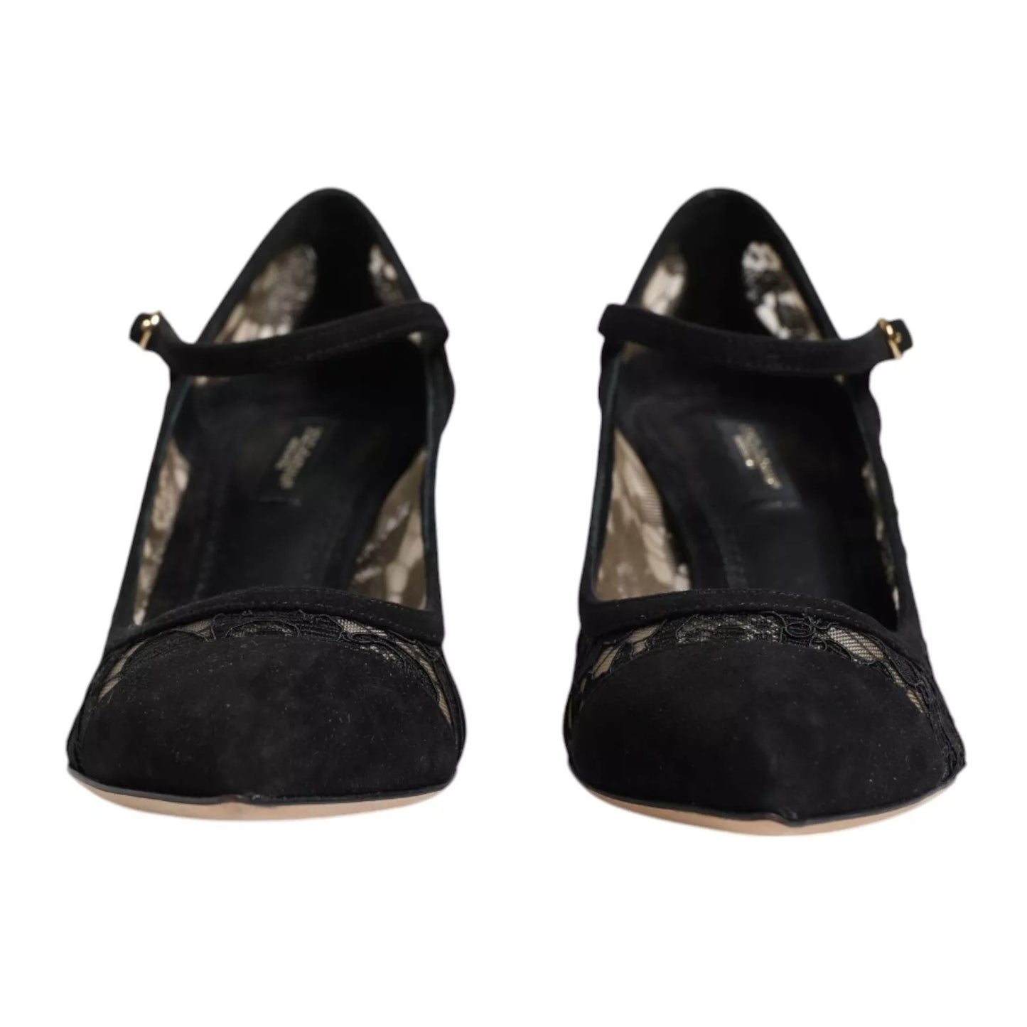 Dolce & Gabbana Black Mary Jane Taormina Lace Pumps