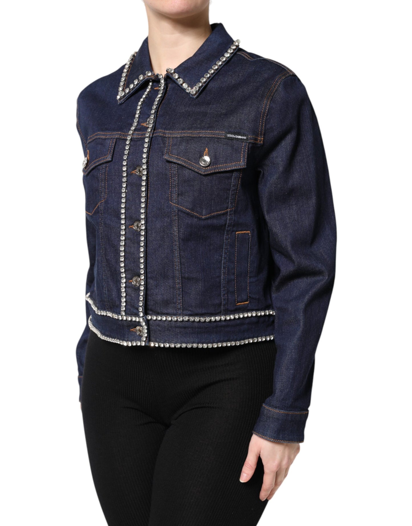 Dolce & Gabbana Crystal Embellished Denim Jacket