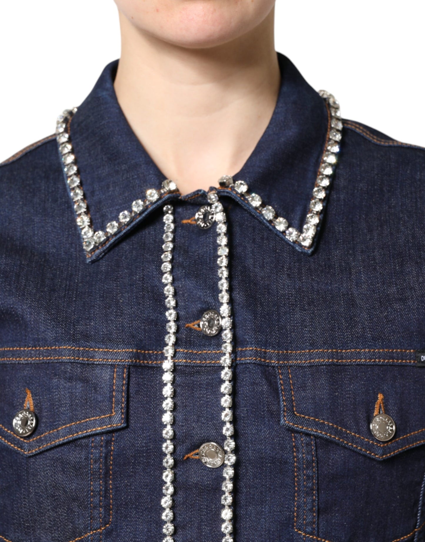 Dolce & Gabbana Crystal Embellished Denim Jacket