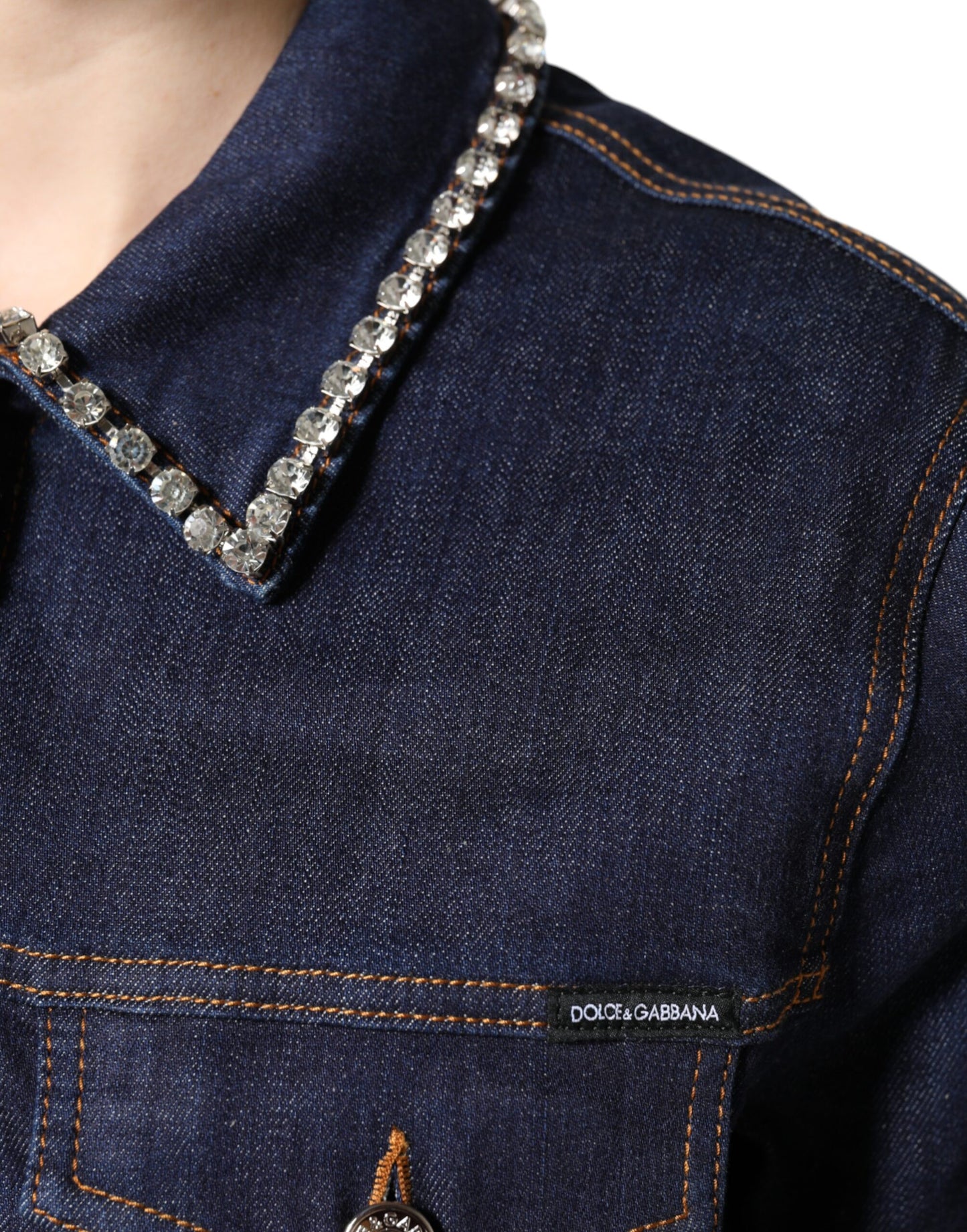 Dolce & Gabbana Crystal Embellished Denim Jacket