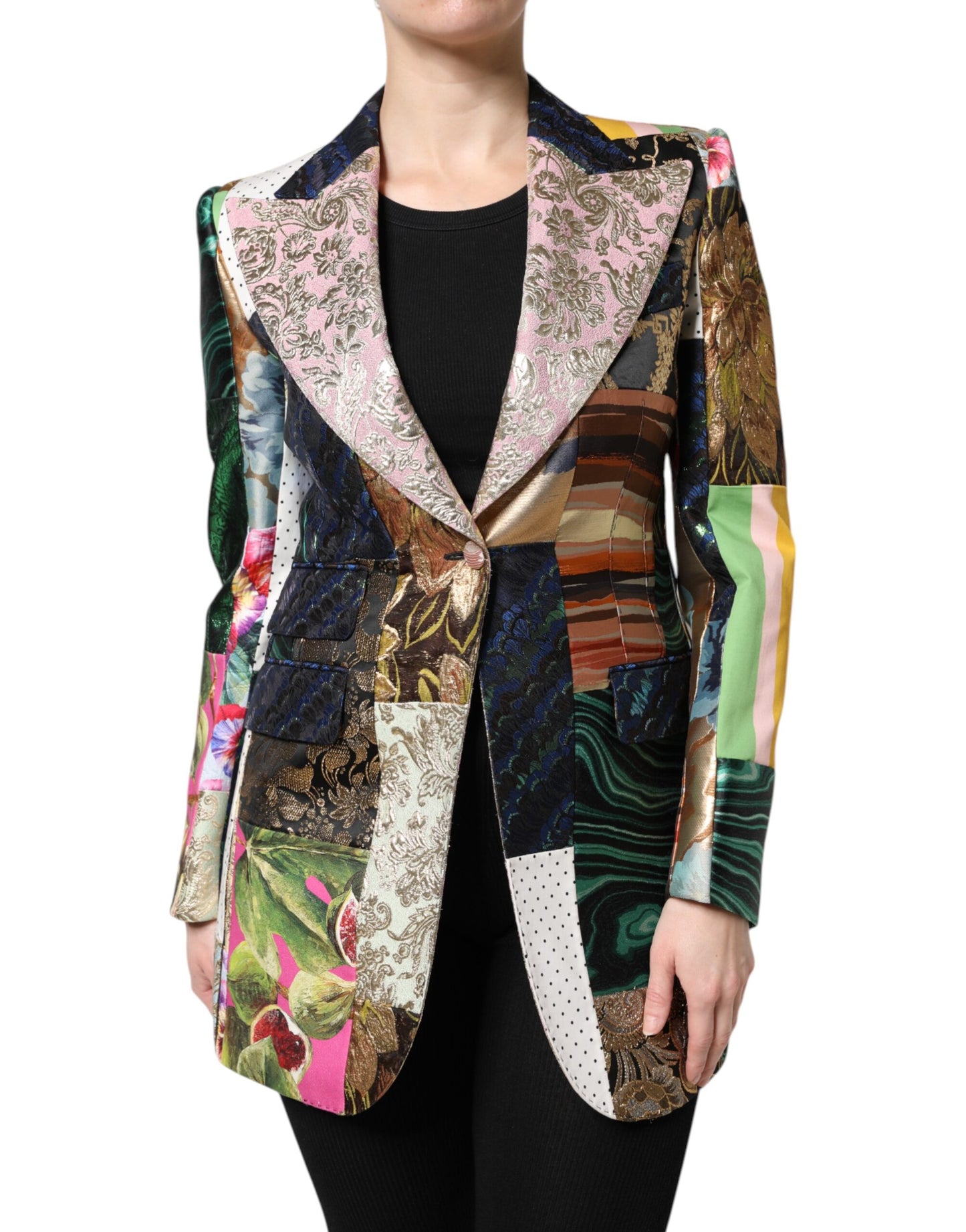 Dolce & Gabbana Multicolour Floral Patchwork Jacquard Jacket