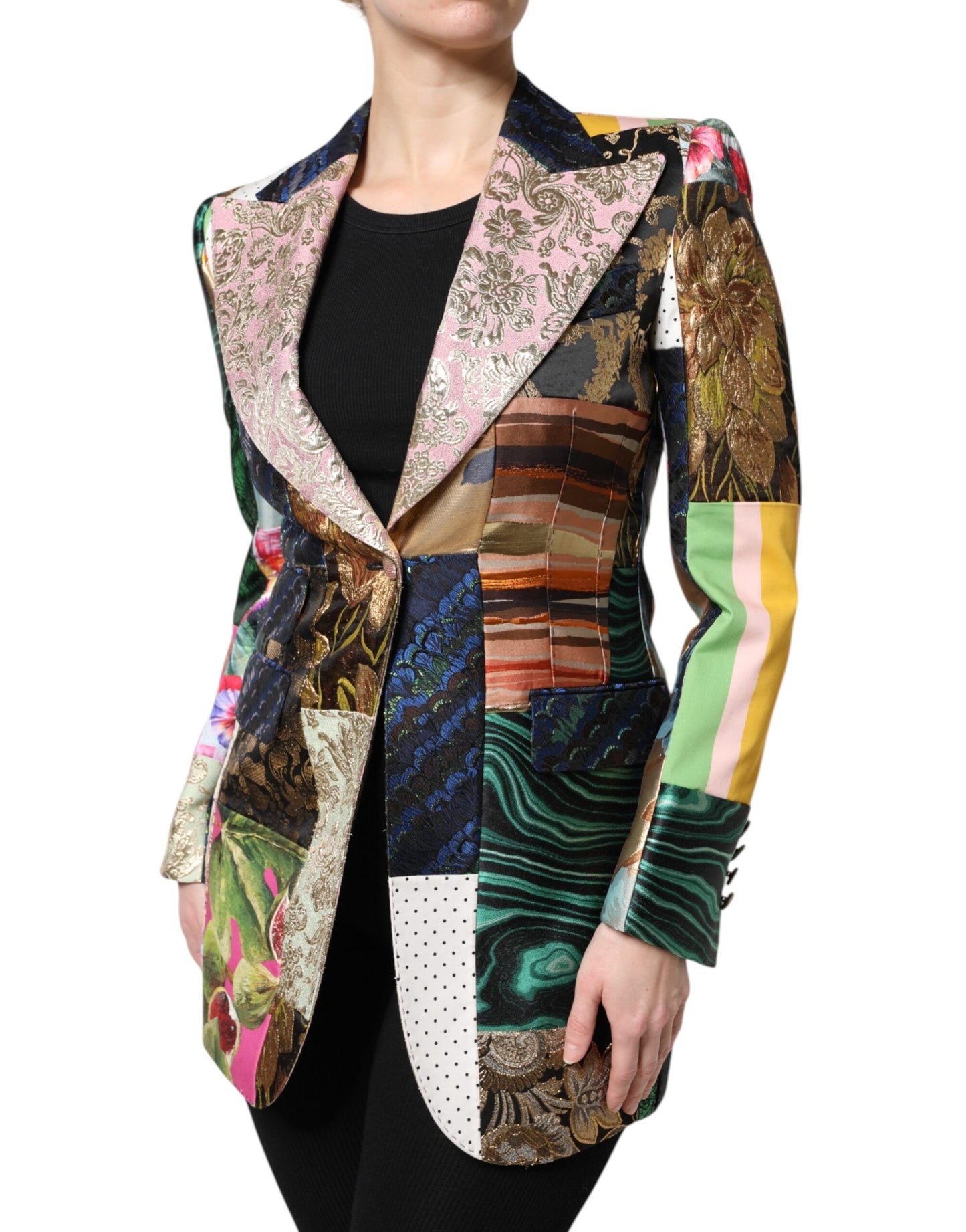 Dolce & Gabbana Multicolour Floral Patchwork Jacquard Jacket