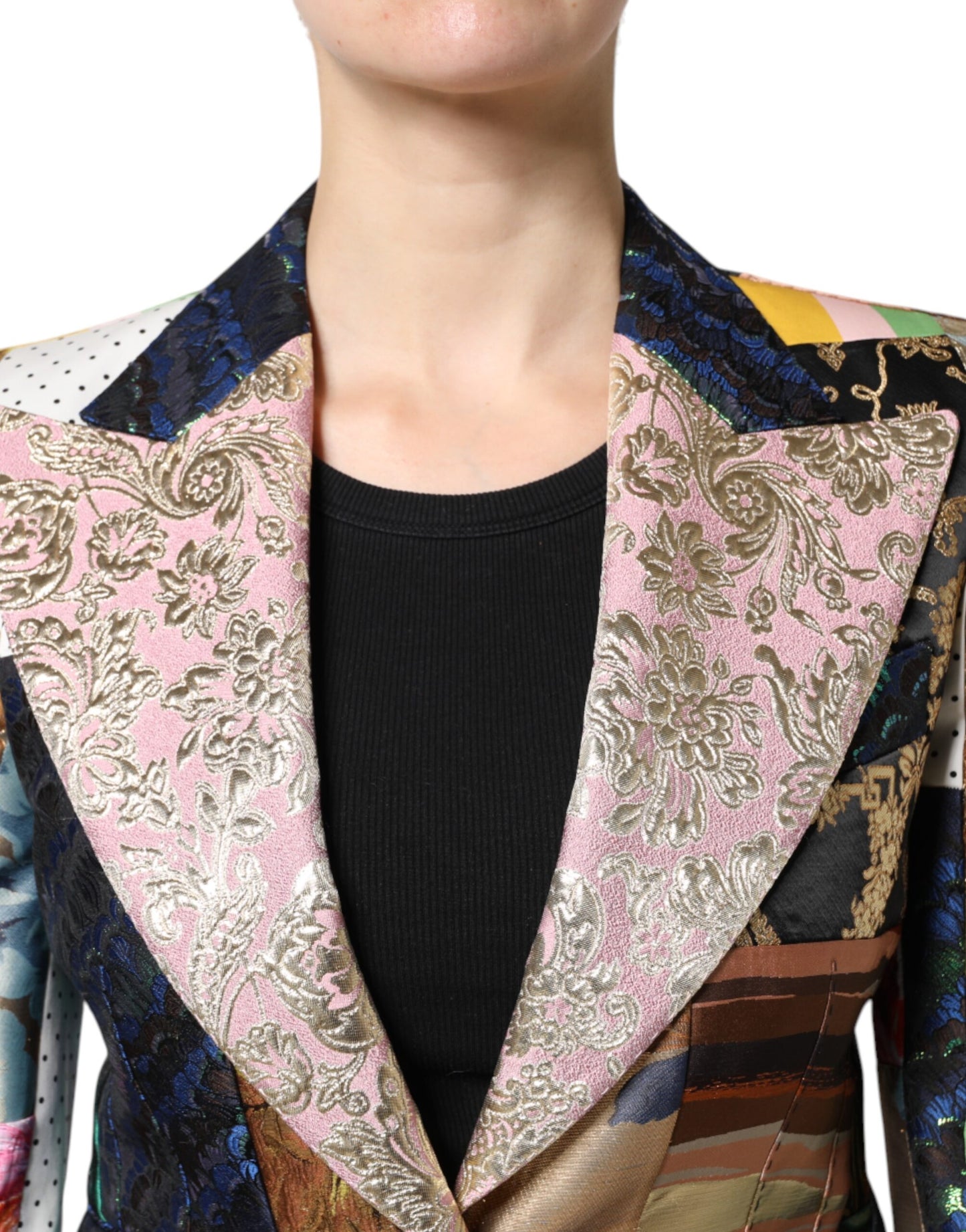 Dolce & Gabbana Multicolour Floral Patchwork Jacquard Jacket