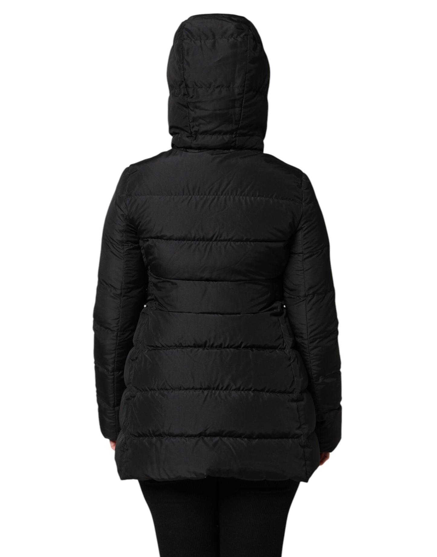 Dolce & Gabbana Black Puffer Hooded Zip Reversible Jacket – Preowned