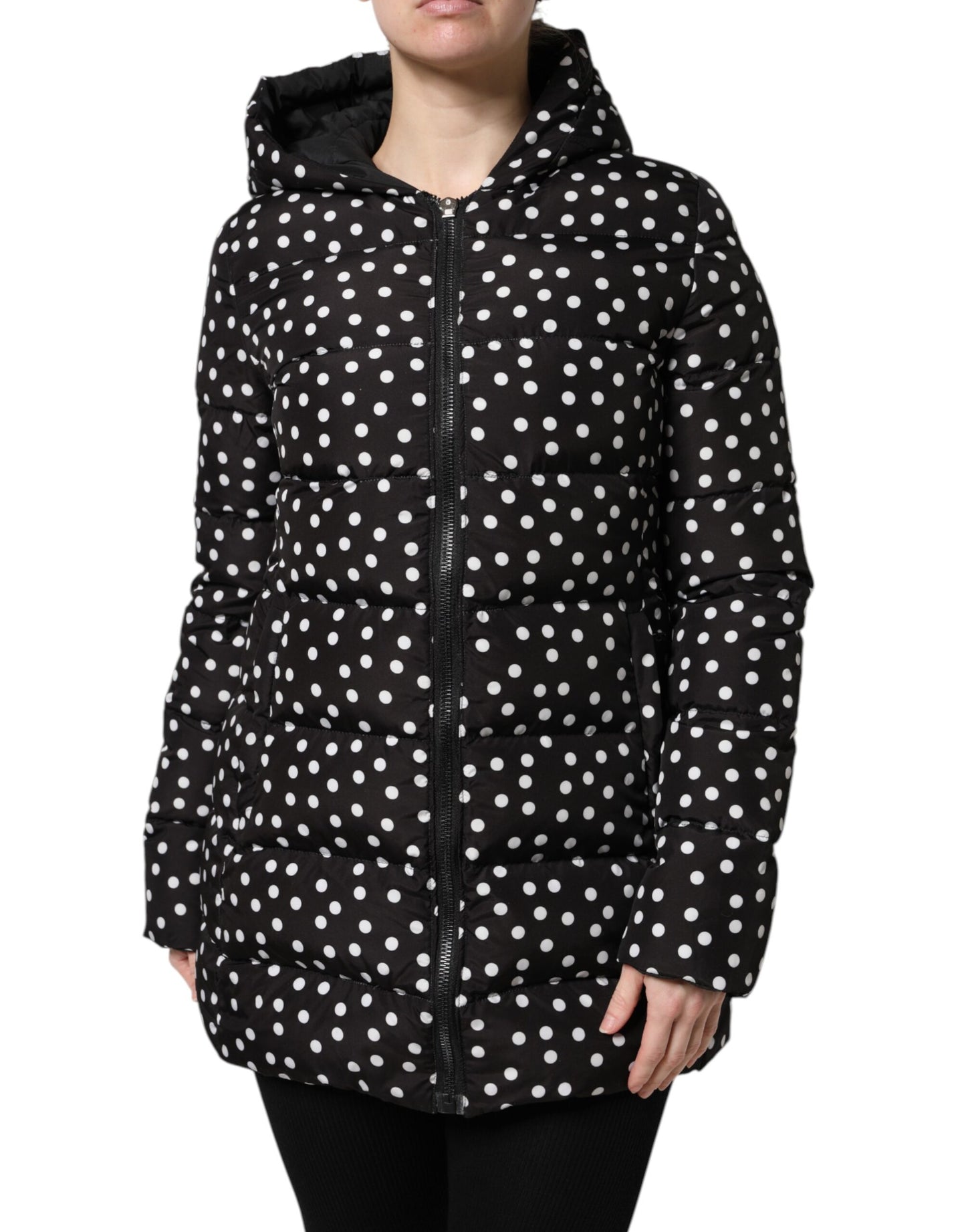 Dolce & Gabbana Black Puffer Hooded Zip Reversible Jacket – Preowned