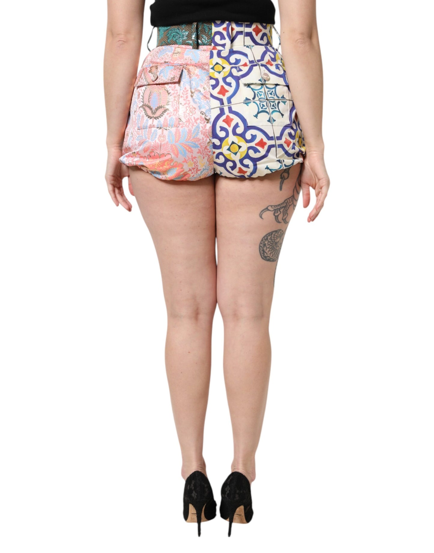 Dolce & Gabbana Multicolor High Waist Hot Pants Shorts