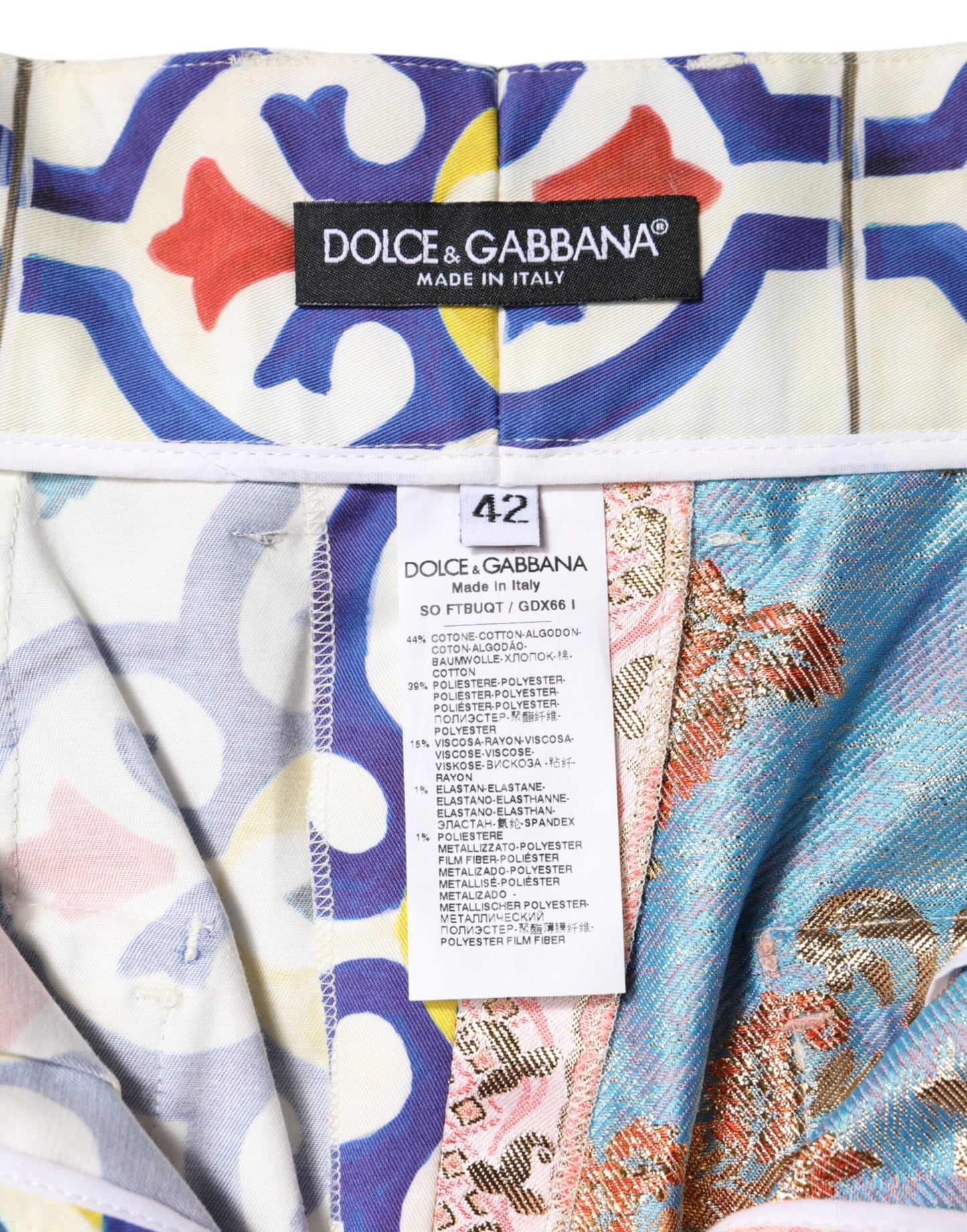 Dolce & Gabbana Multicolor High Waist Hot Pants Shorts