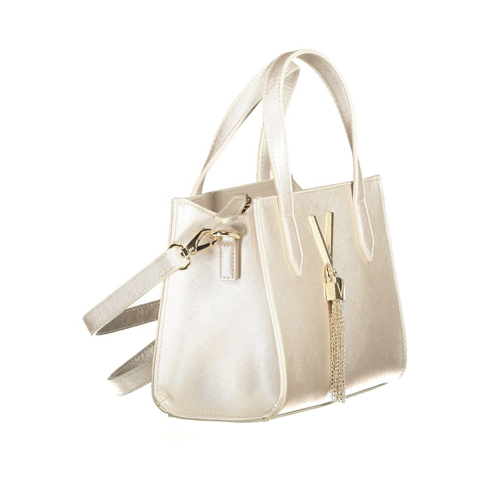 Mario Valentino Brown Faux Leather Handbag with Logo Detail