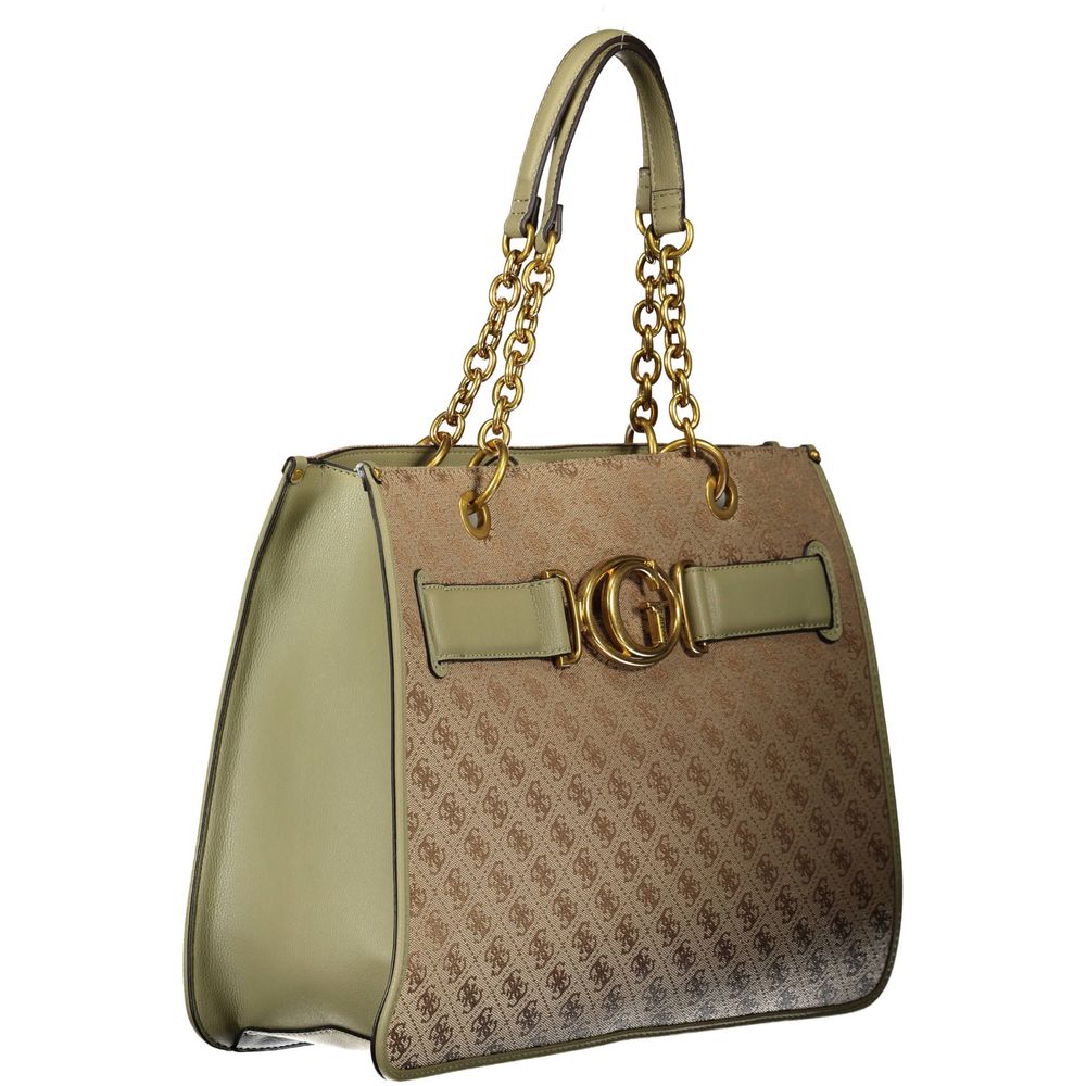 Guess Jeans Green Handbag – Faux Leather, Chic Design
