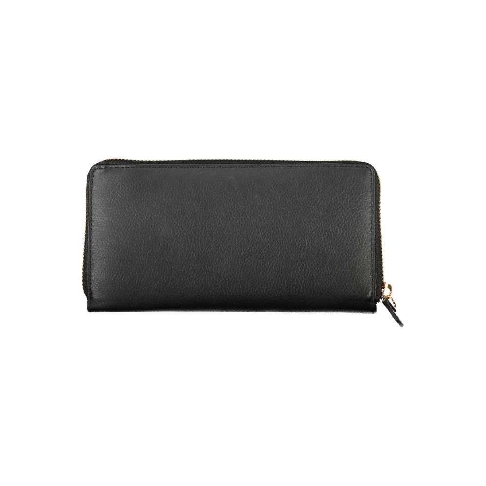 Valentino Bags Black Faux Leather Wallet with Zip Closure