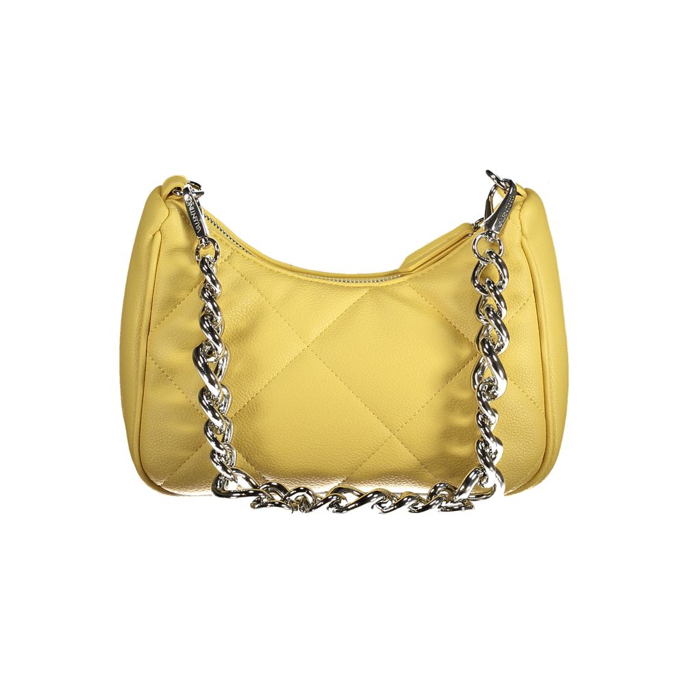 Valentino Bags Yellow Faux Leather Handbag with Chain Handle