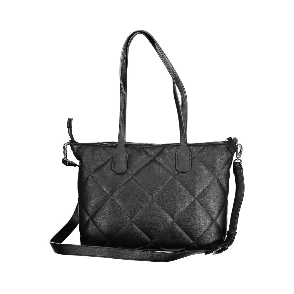 Valentino Bags Black Faux Leather Handbag with Chain and Shoulder Straps