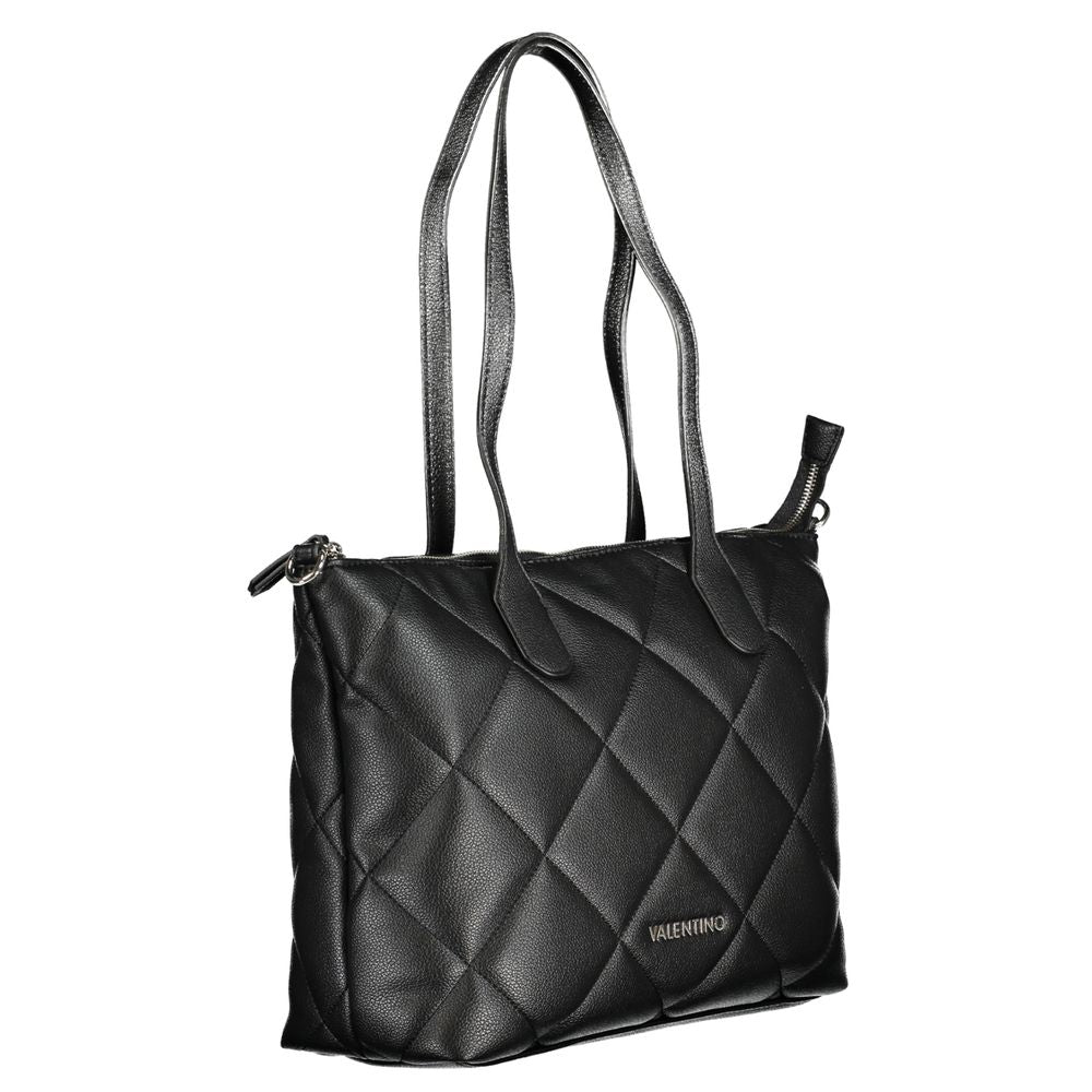 Valentino Bags Black Faux Leather Handbag with Chain and Shoulder Straps