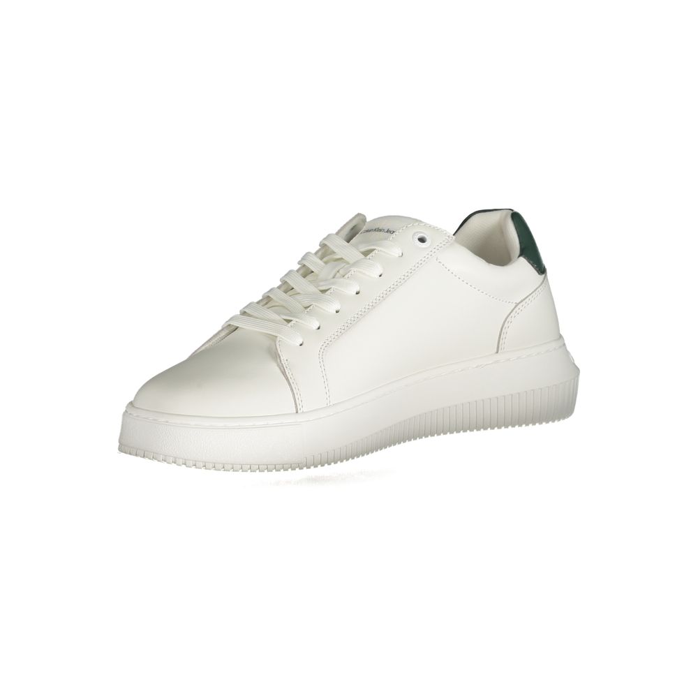 Calvin Klein White Polyester Sneaker: Sporty Elegance Redefined