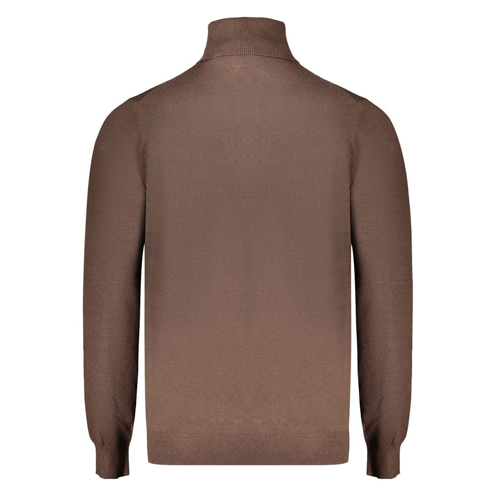 Norway 1963 Brown Polyester Sweater - Turtleneck Elegance