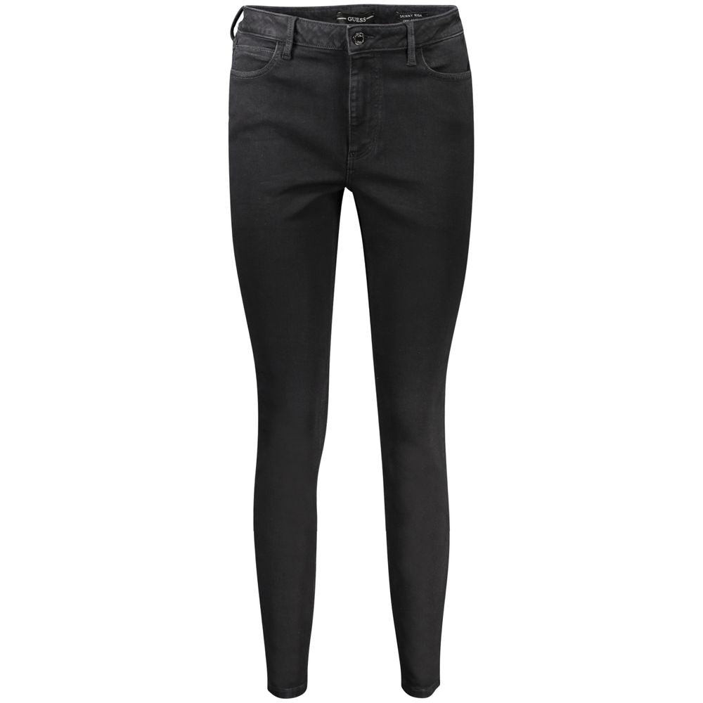 Guess Jeans Black Cotton Skinny Mid Jeans