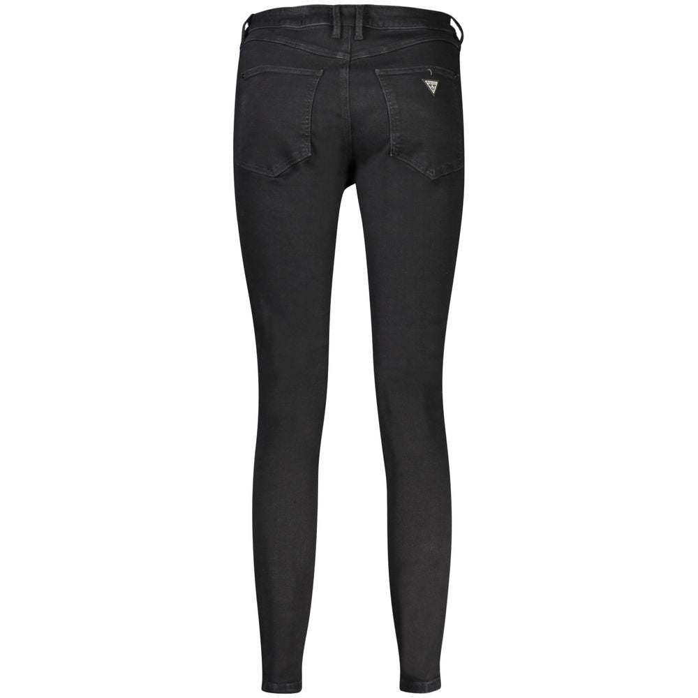 Guess Jeans Black Cotton Skinny Mid Jeans
