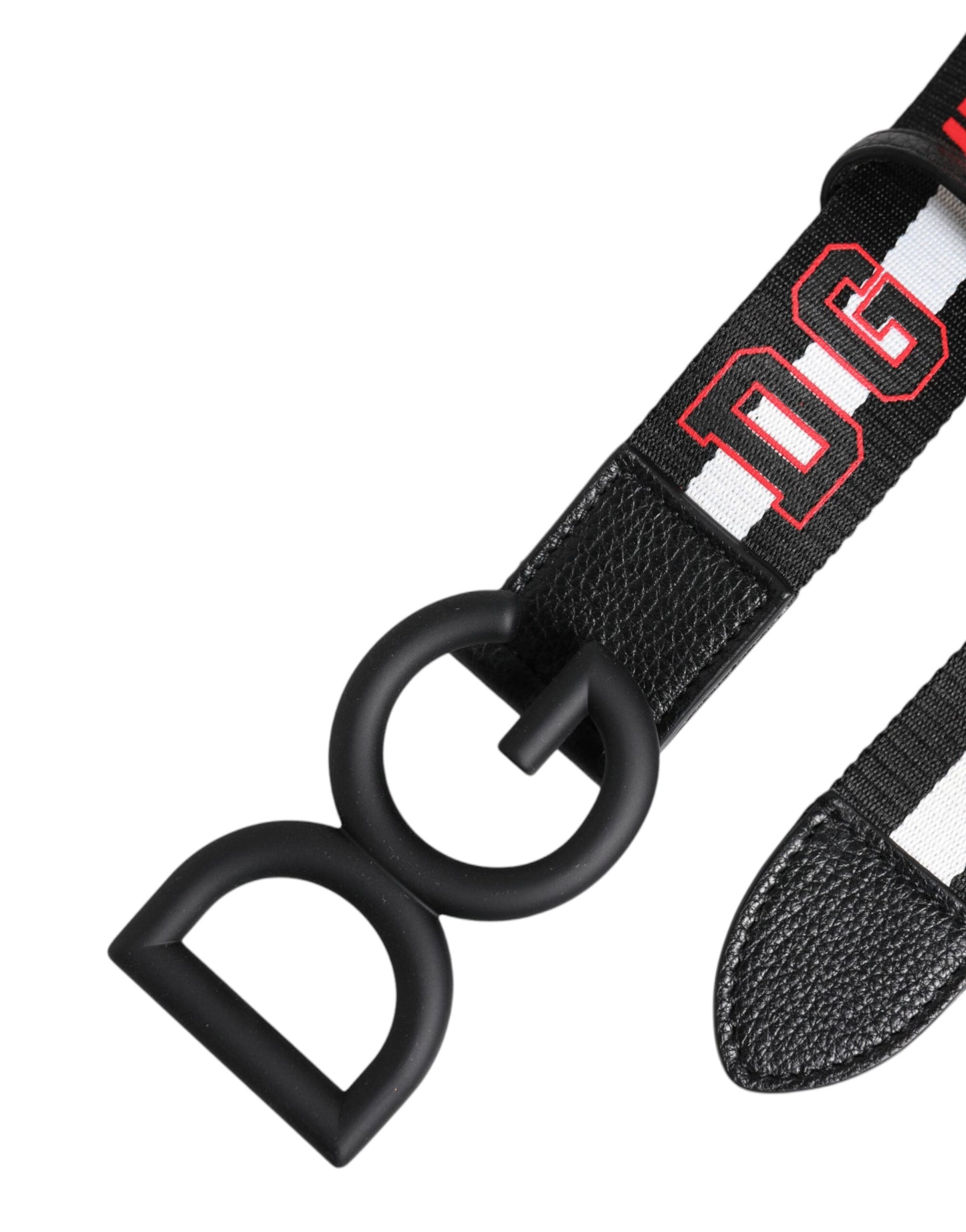 Dolce & Gabbana Black Logo Print DG Buckle Belt