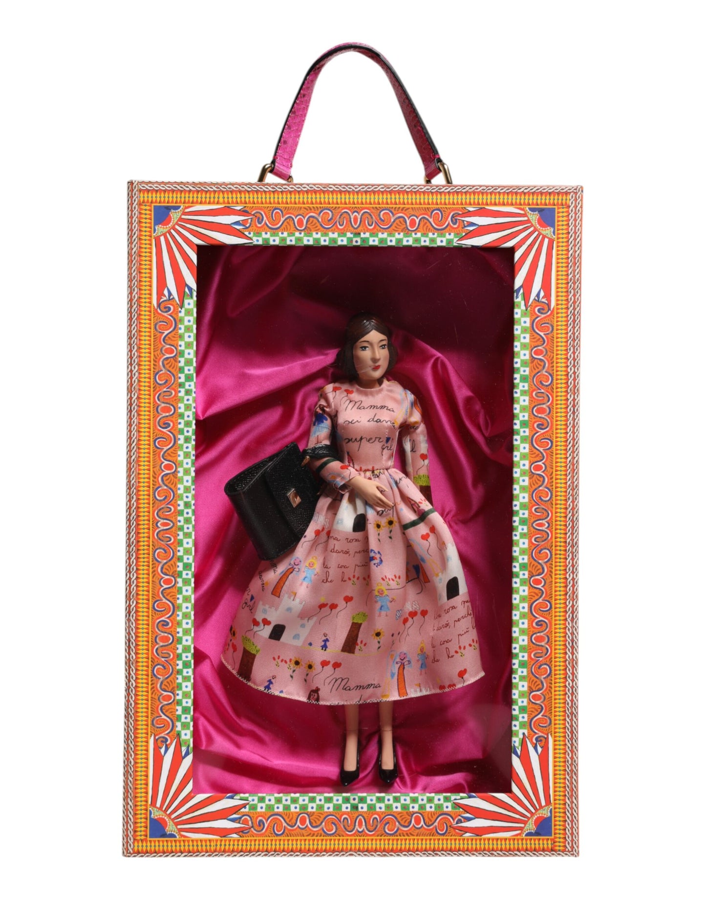 Dolce & Gabbana Pink Dress Ceramic Porcelain Fashion Leather Sicily Doll