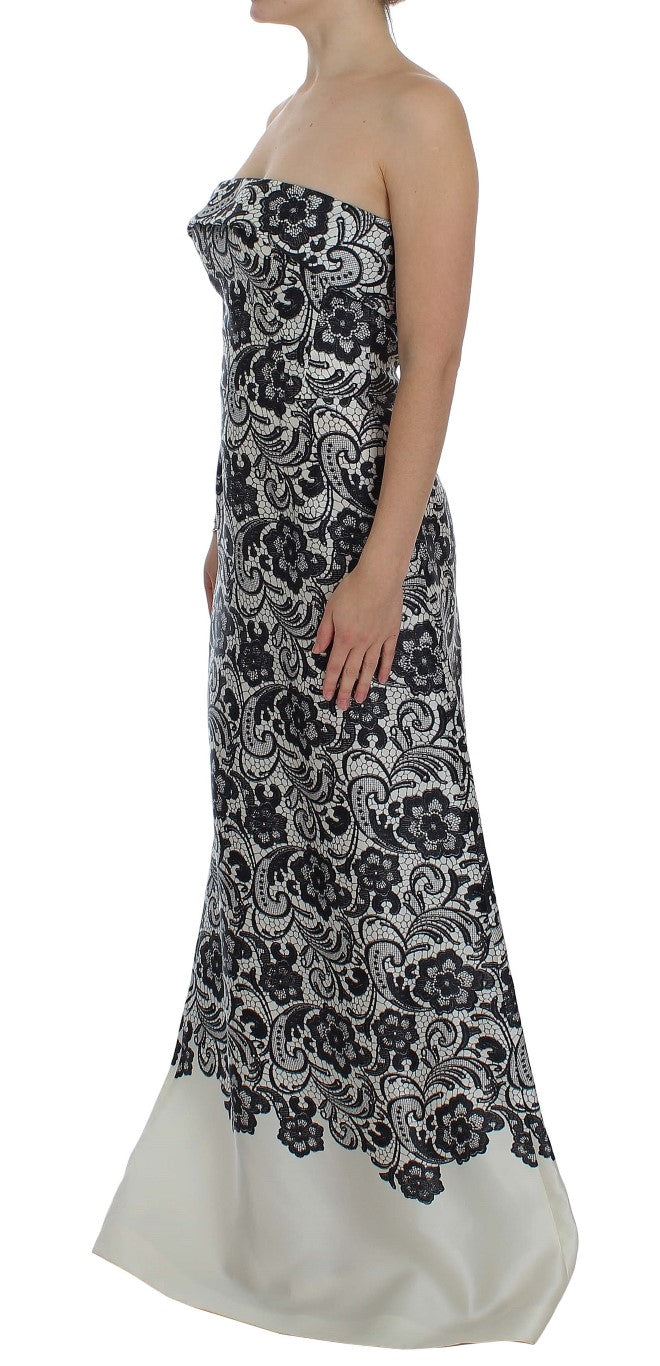 - Elegant Silk Lace Corset Maxi Dress