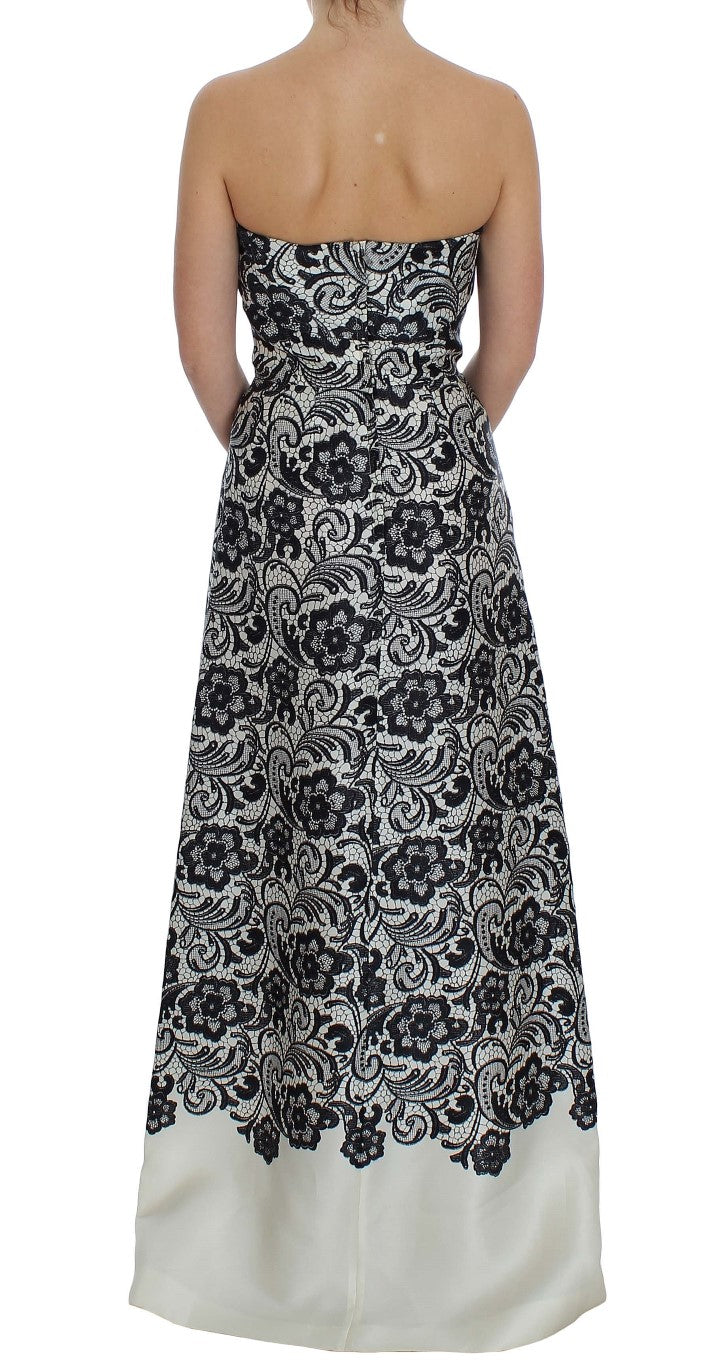 - Elegant Silk Lace Corset Maxi Dress