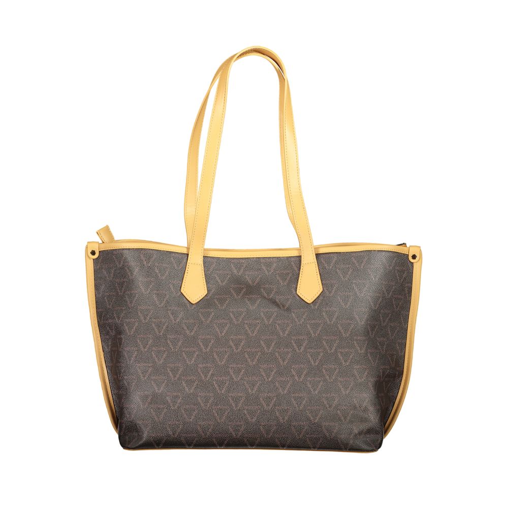 Mario Valentino Brown Leather Effect Handbag with Contrasting Details