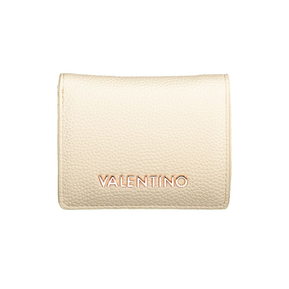 Mario Valentino Beige Faux Leather Wallet with Iconic Logo