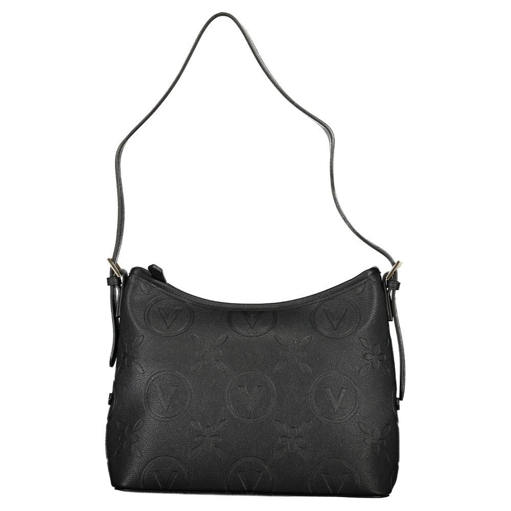 Mario Valentino Black Faux Leather Handbag with Signature Logo