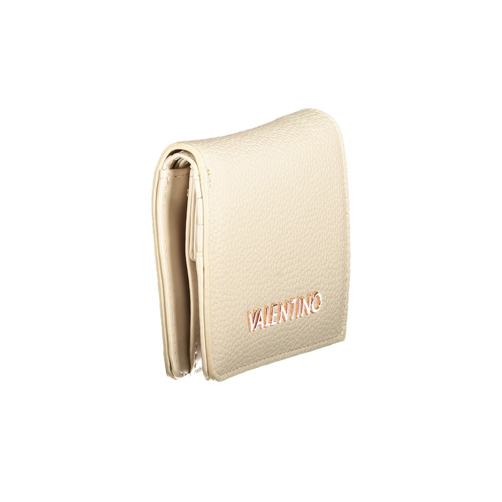 Mario Valentino Beige Faux Leather Wallet with Iconic Logo