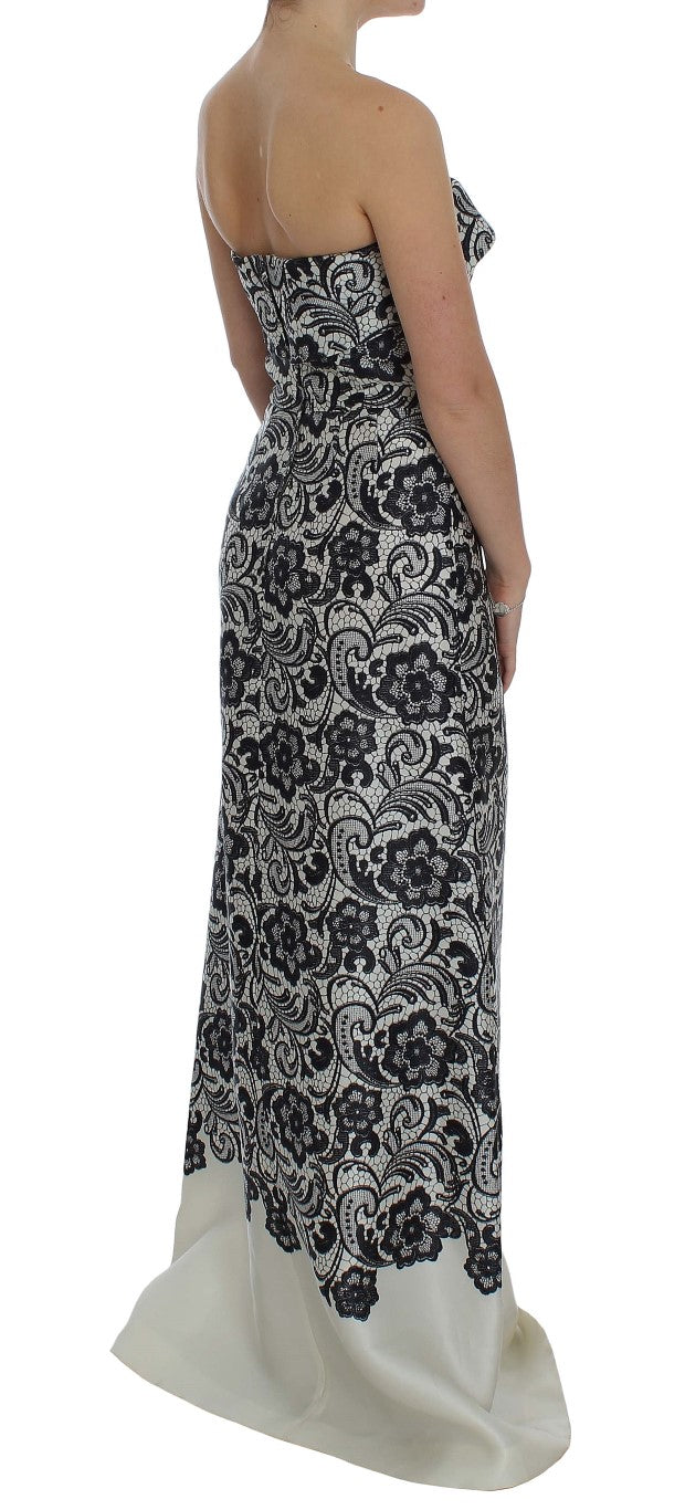 - Elegant Silk Lace Corset Maxi Dress