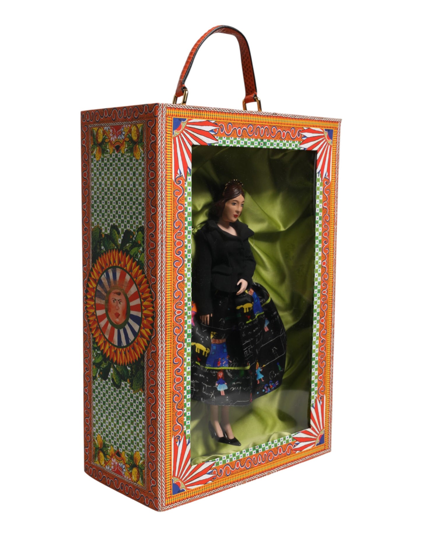 Dolce & Gabbana Black Dress Ceramic Porcelain Fashion Leather Sicily Doll - ADDOLORATA nr 032/300