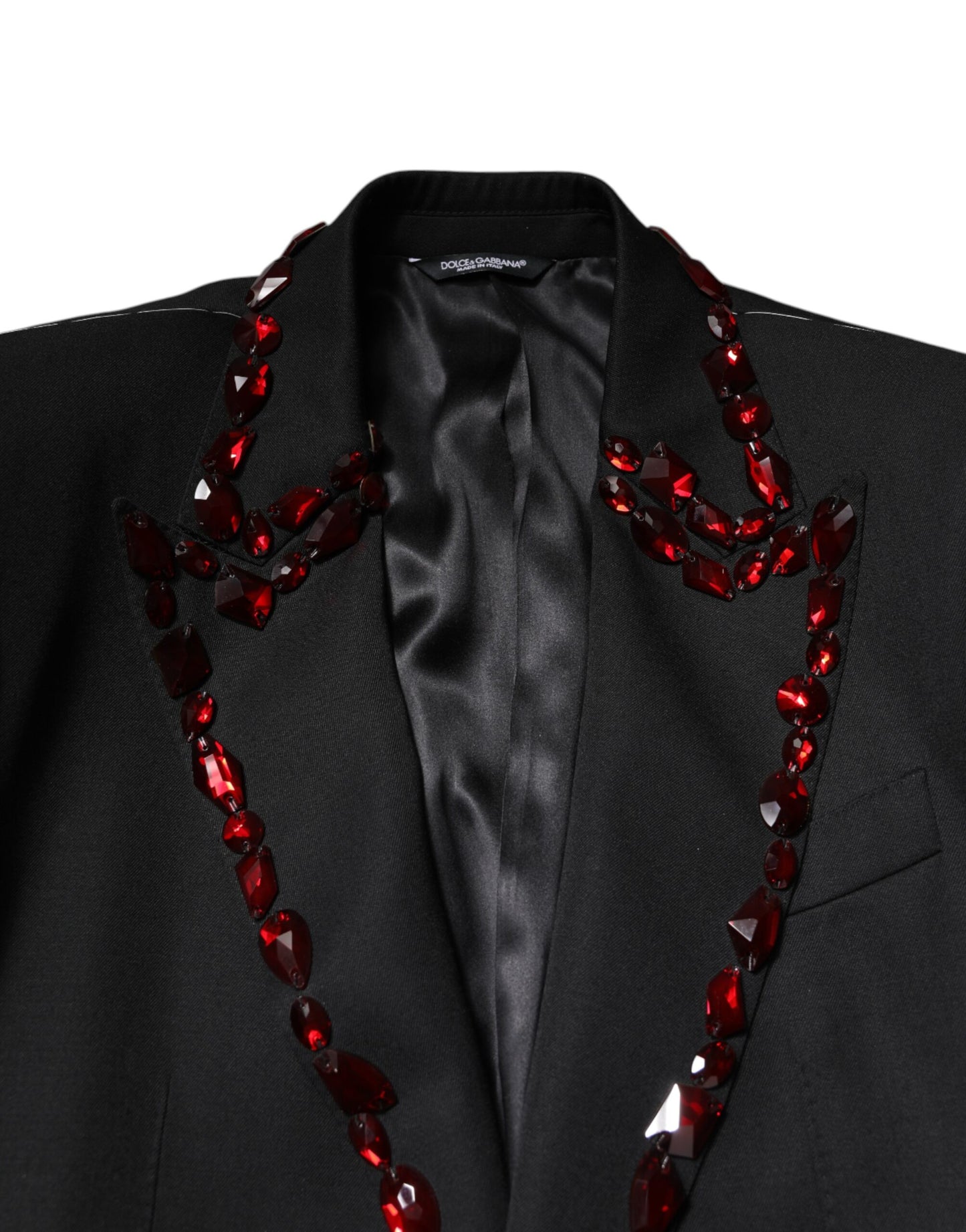 Dolce & Gabbana Black SICILIA Crystal-Embellished Coat Blazer