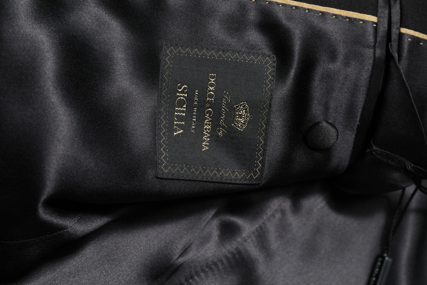 Dolce & Gabbana Black SICILIA Crystal-Embellished Coat Blazer
